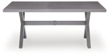 Half Moon Beach Gray Outdoor Dining Table, head-on front view