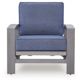 Front view of lounge chair with cushions