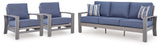 Outdoor sofa set in outdoor setting