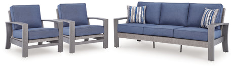 Outdoor sofa set in outdoor setting