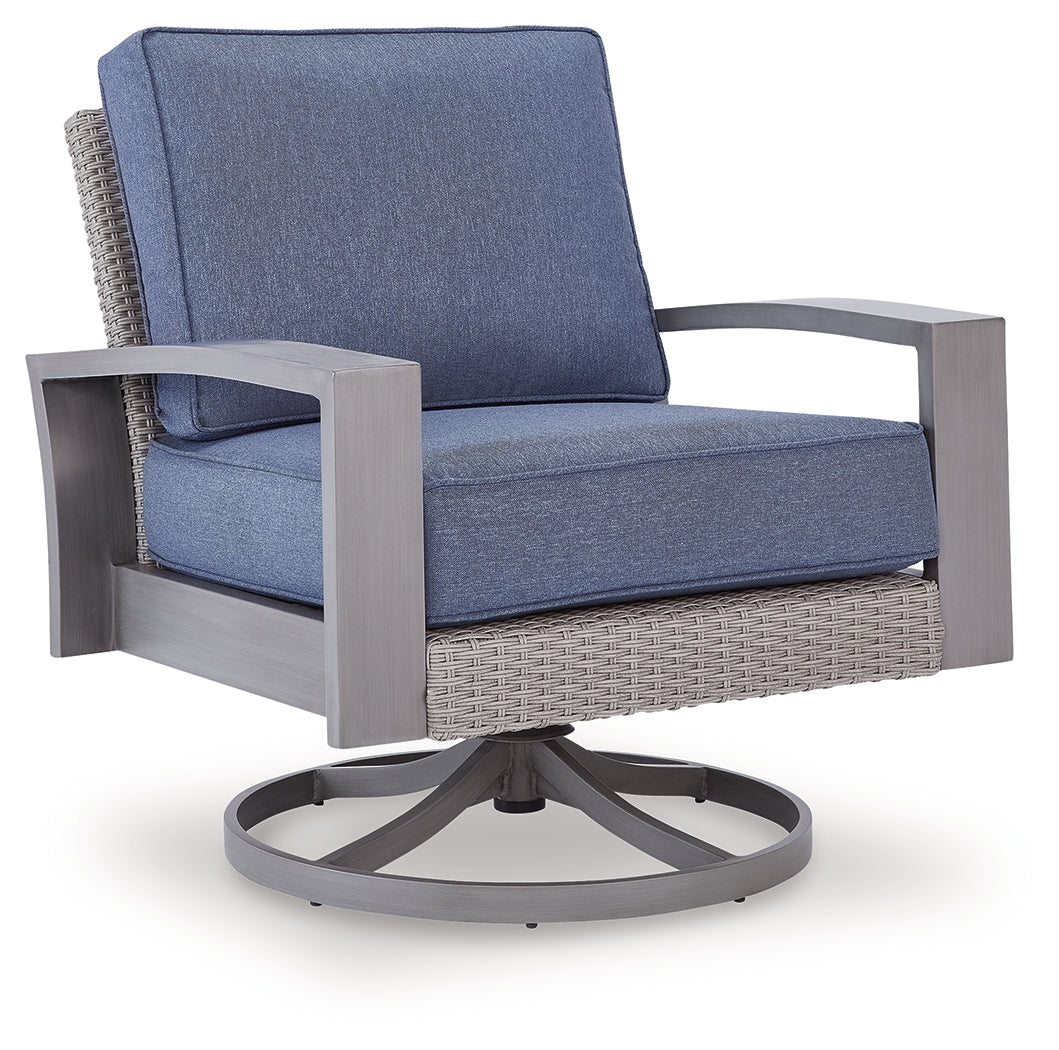 Side view of Half Moon Beach Outdoor Swivel Lounge Chair