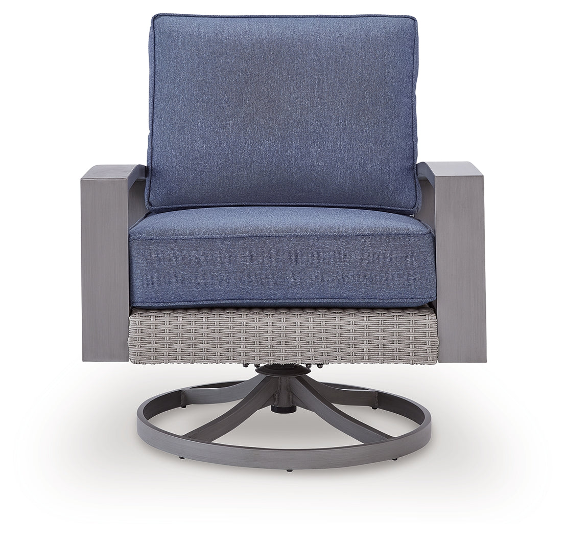 Head-on view of lounge chair with cushion