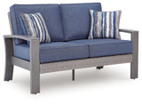Back view of Moon Beach outdoor loveseat frame