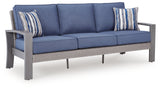 Half Moon Beach Outdoor Sofa side view showing wicker detail