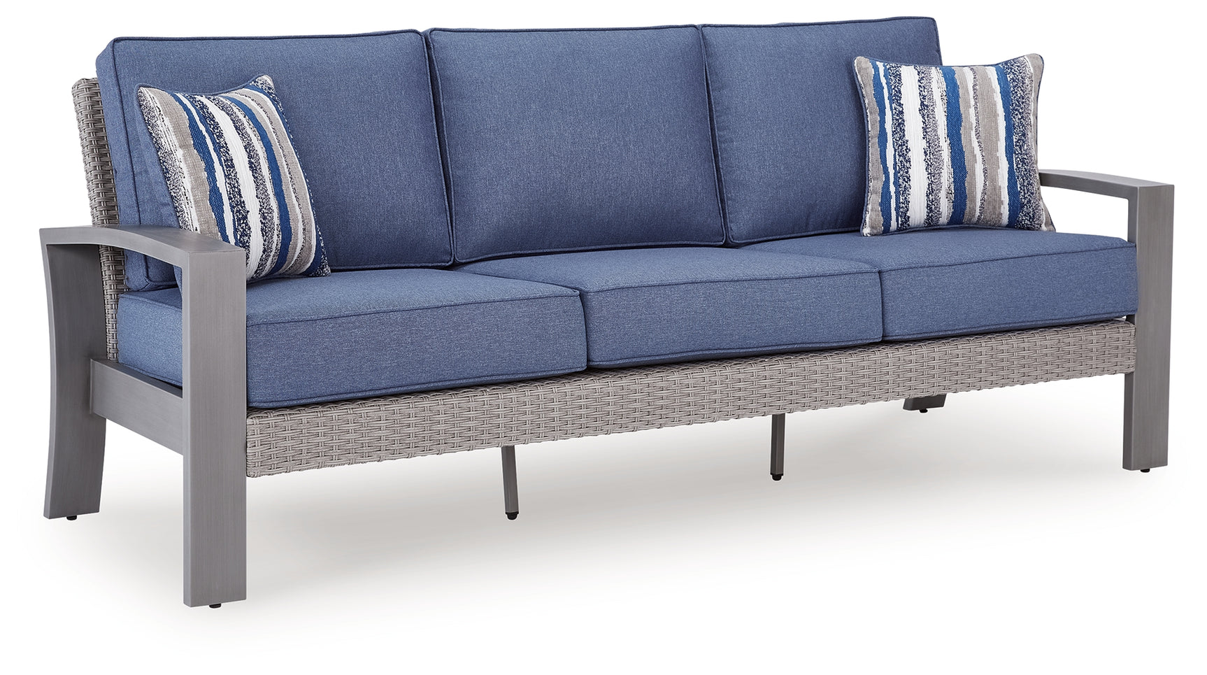 Half Moon Beach Outdoor Sofa side view showing wicker detail