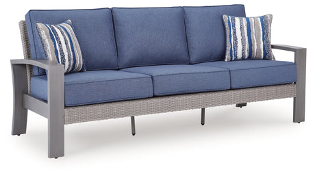 Half Moon Beach Outdoor Sofa side view showing wicker detail