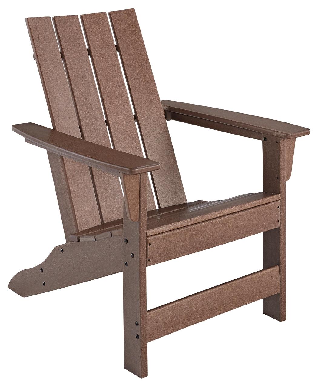 Brown Emmeline Adirondack Chair head-on front view