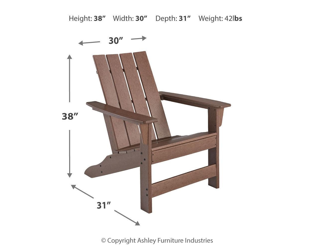 Brown Emmeline Adirondack Chair side view