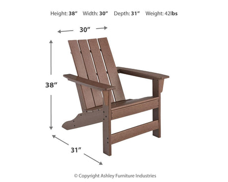 Brown Emmeline Adirondack Chair side view