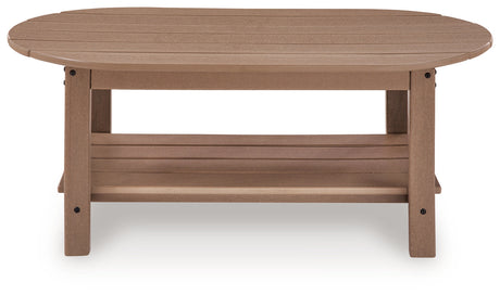 Grover Beach Driftwood Outdoor Coffee Table head-on view