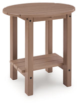 Grover Beach Driftwood Outdoor End Table side view