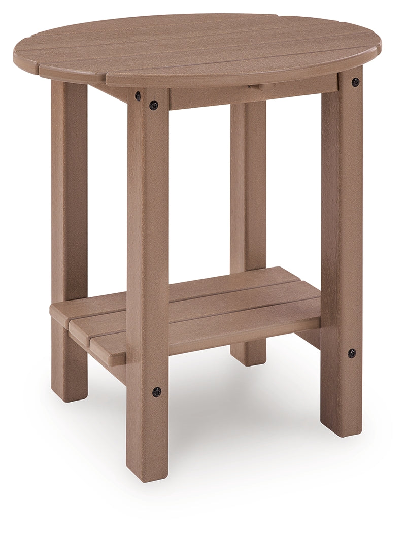 Grover Beach Driftwood Outdoor End Table side view