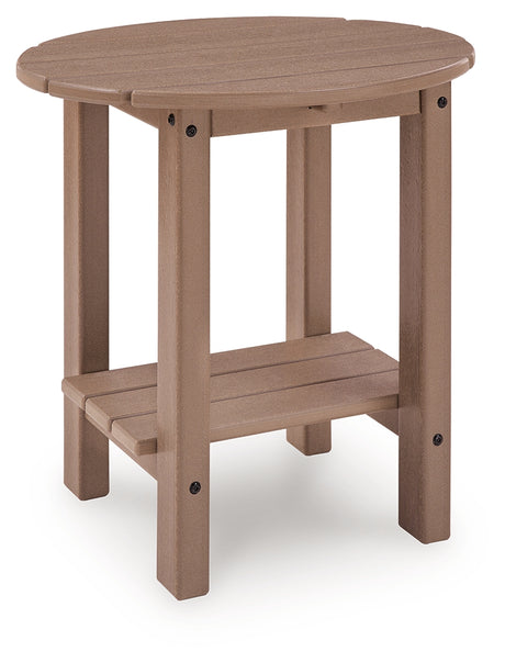 Grover Beach Driftwood Outdoor End Table side view