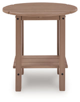 Grover Beach Driftwood Outdoor End Table head-on view