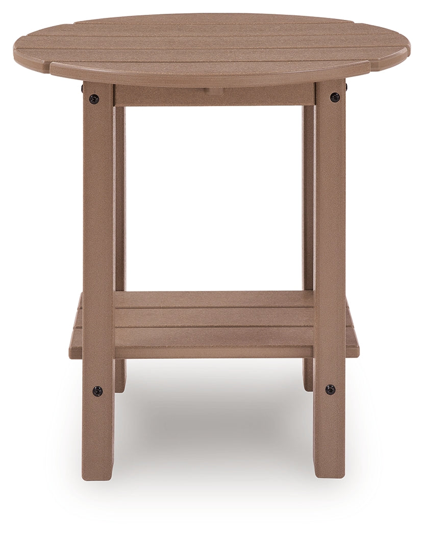 Grover Beach Driftwood Outdoor End Table head-on view