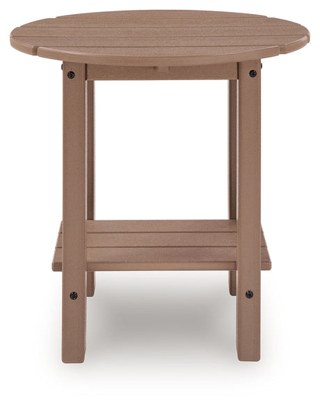 Grover Beach Driftwood Outdoor End Table head-on view