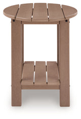 Grover Beach Driftwood Outdoor End Table slatted top detail