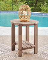 Grover Driftwood Beach set with 2 outdoor lounge chairs and end table