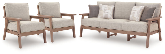Grover Driftwood Beach outdoor sofa with close-up on cushions