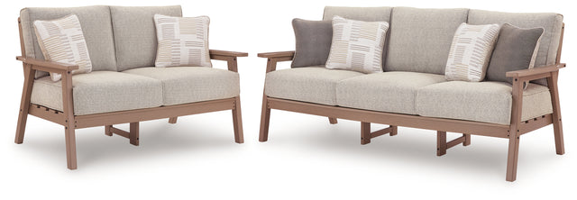 Grover Driftwood Beach Outdoor Sofa close-up angle