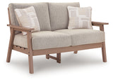 Grover Driftwood Beach Outdoor Sofa angled side view