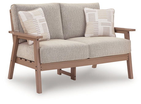 Grover Driftwood Beach Outdoor Sofa angled side view