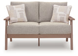 Grover Beach Loveseat back view in driftwood finish