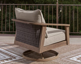 Harmony sofa and lounge chairs on patio - lifestyle setting