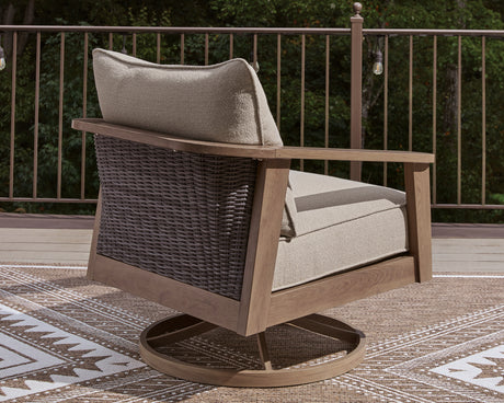 Harmony sofa and lounge chairs on patio - lifestyle setting