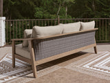 Harmony Headlands Outdoor Sofa natural gray rear angle