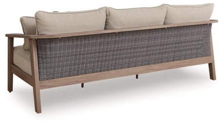 Harmony Headlands Outdoor Sofa natural gray back view