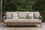 Harmony outdoor sofa cushions in natural gray fabric