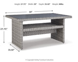 Naples light gray 2-piece outdoor sectional with table and bench, front view