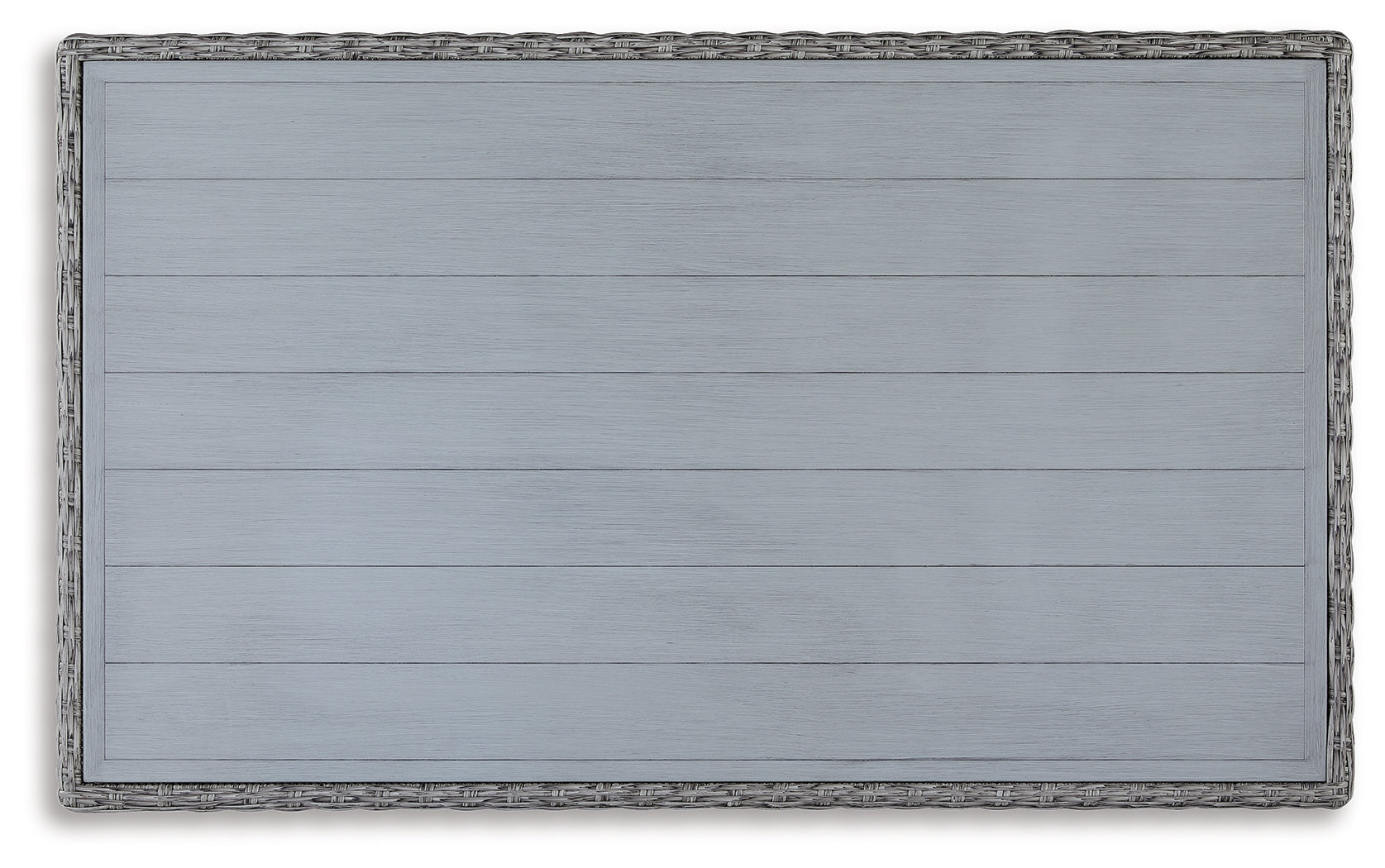 Naples light gray 2-piece outdoor sectional with table and bench, front view
