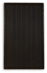 Close-up detail of Brook Ranch table wicker and finish