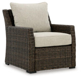 Brook Ranch Brown Outdoor Lounge Chair with Cushion - side angle view