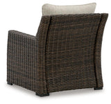 Brook Ranch Brown Outdoor Lounge Chair with Cushion - back view