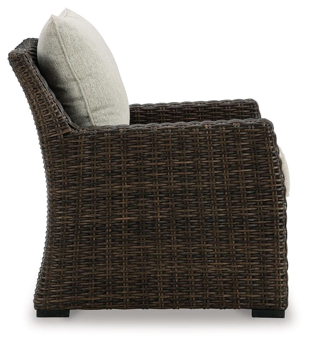 Brook Ranch Brown Outdoor Lounge Chair with Cushion - side view