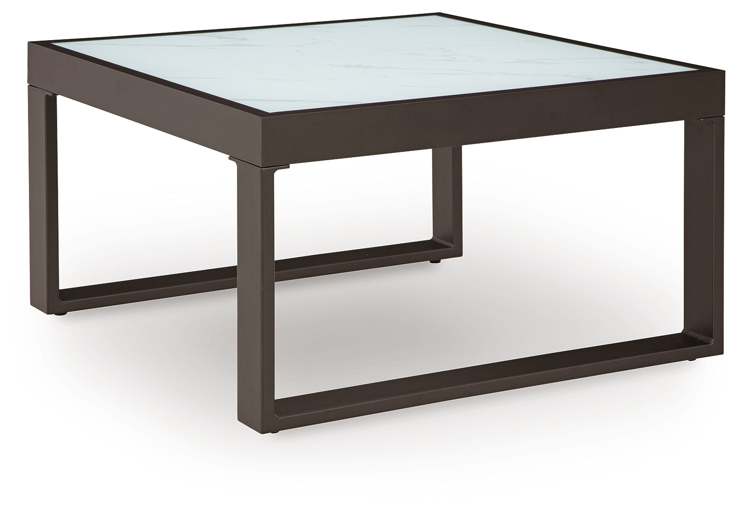 Sectional and ottoman angled view