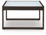 Black aluminum frame of sectional outdoor furniture