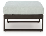 Armless chair front view with cushions