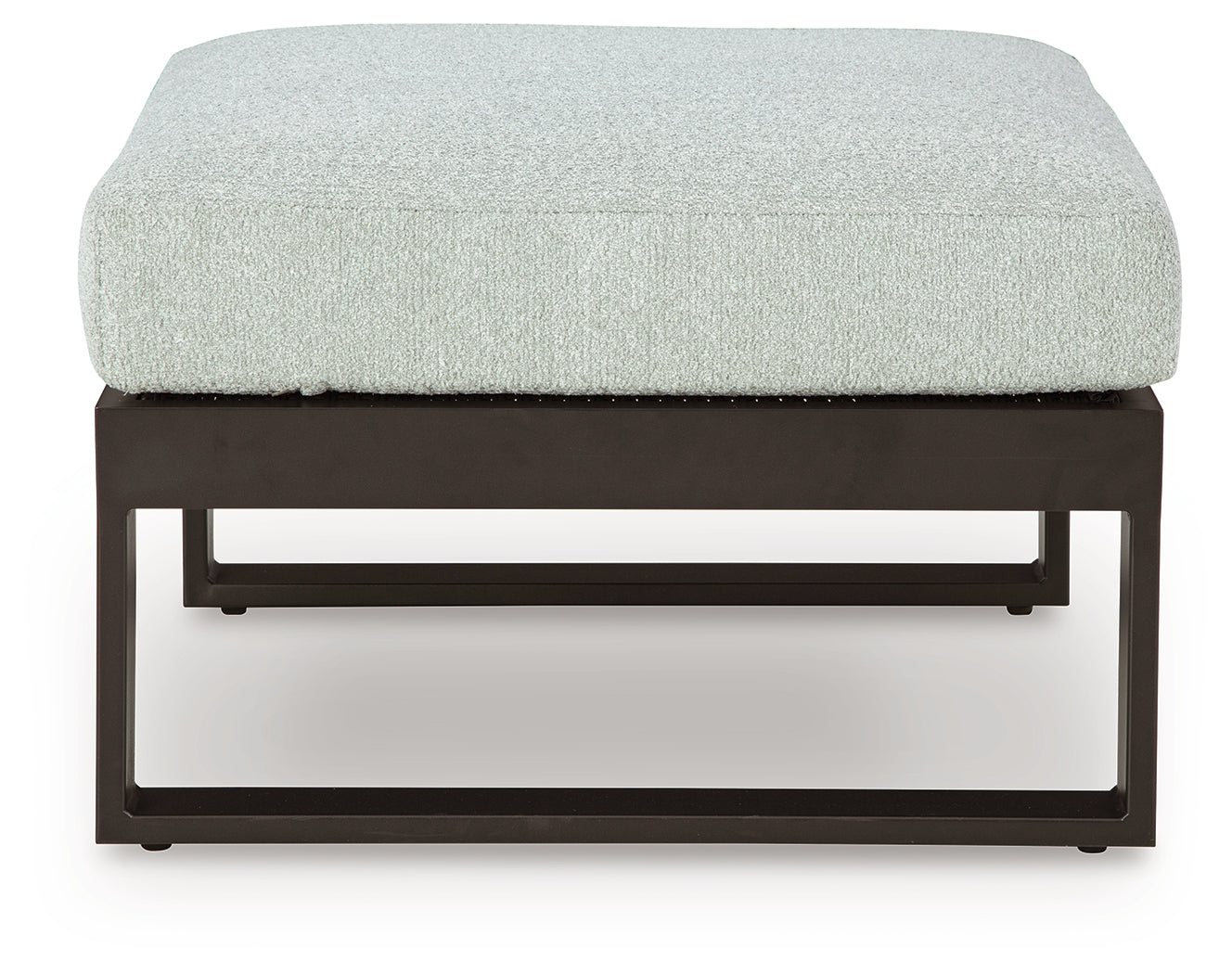 Armless chair front view with cushions