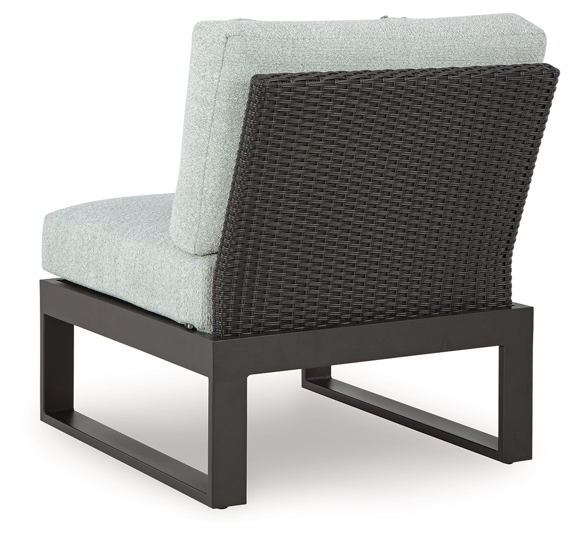 Back view of resin wicker sectional