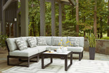 Sectional cushion with included throw pillows