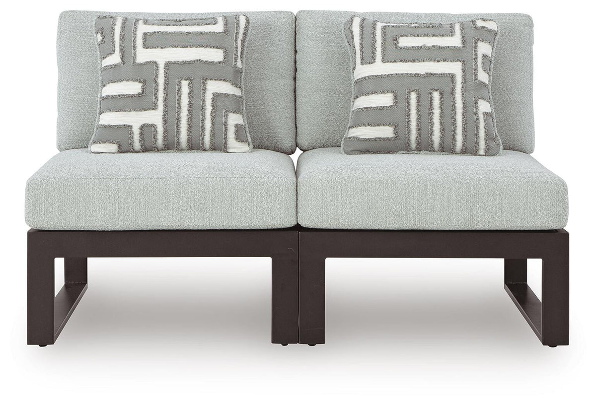 Beachloft Black/Gray 2-Piece Outdoor Sectional from Decor Furniture