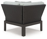 Back view of ottoman and corner chair