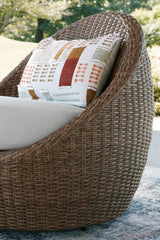 Close-up of swivel chair arm detail