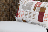 Double beige outdoor sofa set with loveseat, lounge chairs, and coffee table
