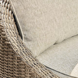 Detail of resin wicker and cushion on Danson Swivel Lounge Chair