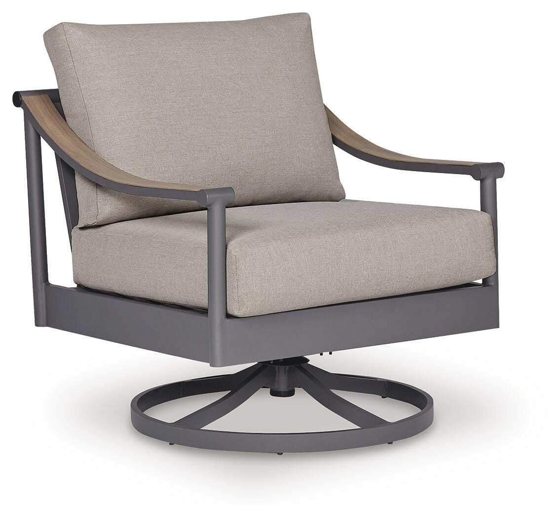 Ocean Beach Outdoor Swivel Lounge showing side angle